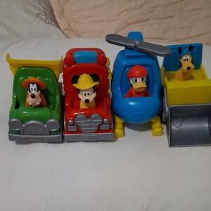 Disney Character Vehicle Set - Green, Red, Blue, Yellow